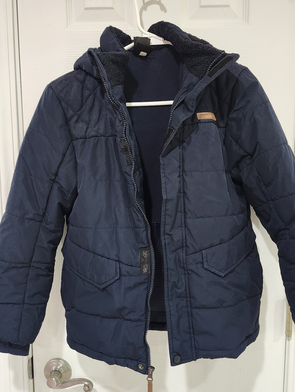 Zeroxposur ZX Outdoor Winter Jacket Boys 10-12 Navy Blue Fleece Lined